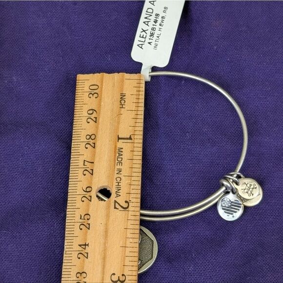 Alex and Ani Initial "H" Charm Bangle Bracelet - Picture 11 of 12
